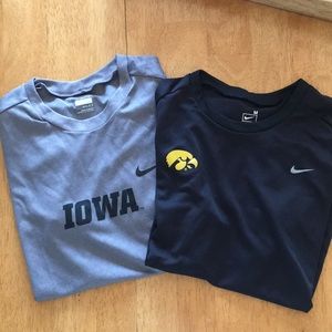 2 university of iowa Nike drifit shirts youth med